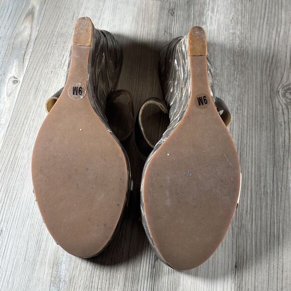 Michael Kors Marin Slide MC Gold Bronze 3.5” Wedge Sandal Silver Ring US 9 - Picture 8 of 16